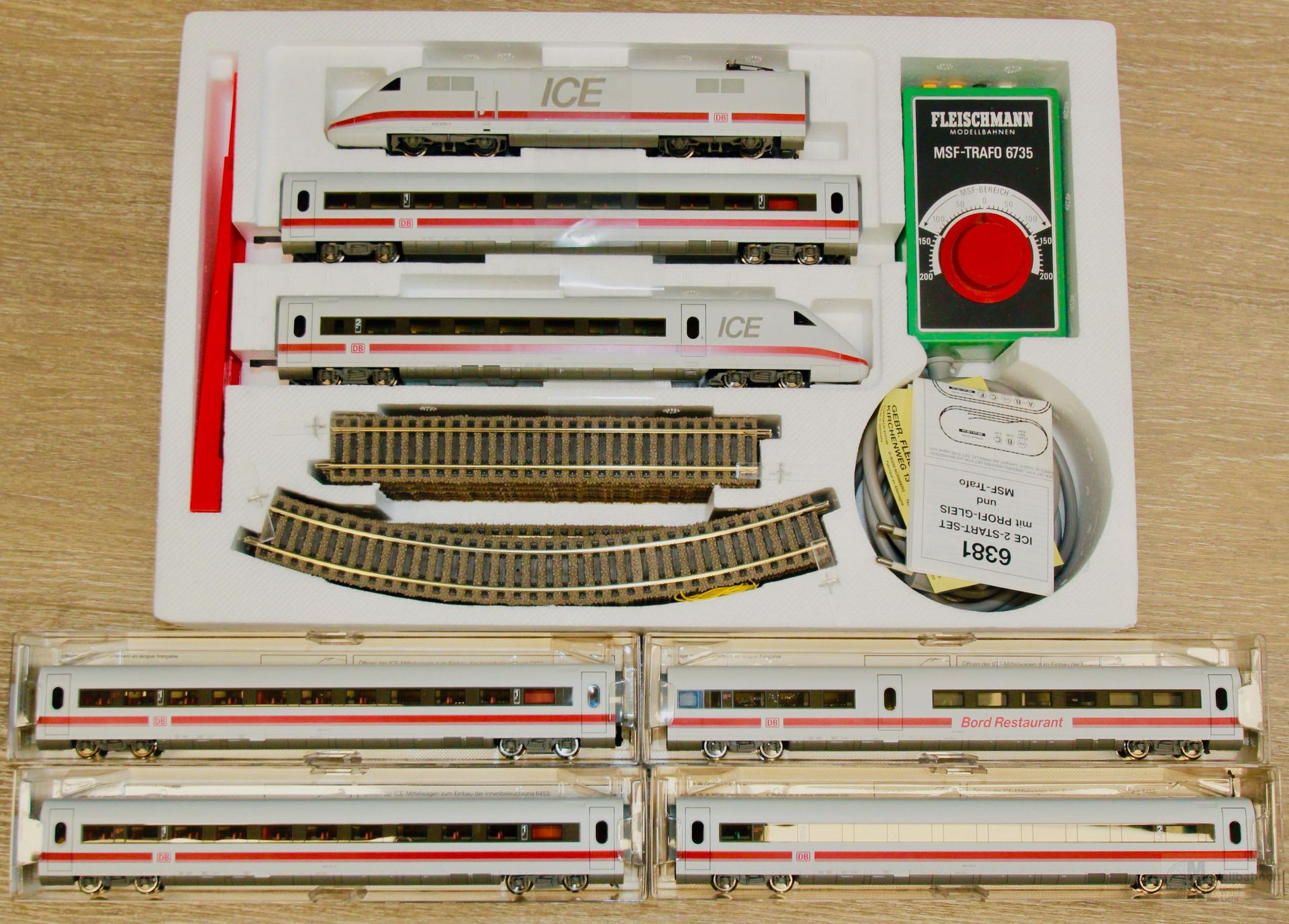 Fleischmann 6381 - Fleischmann - Startset ICE 2 6381 + 4456 + 4455 + 4454 + 4453 H0/GL